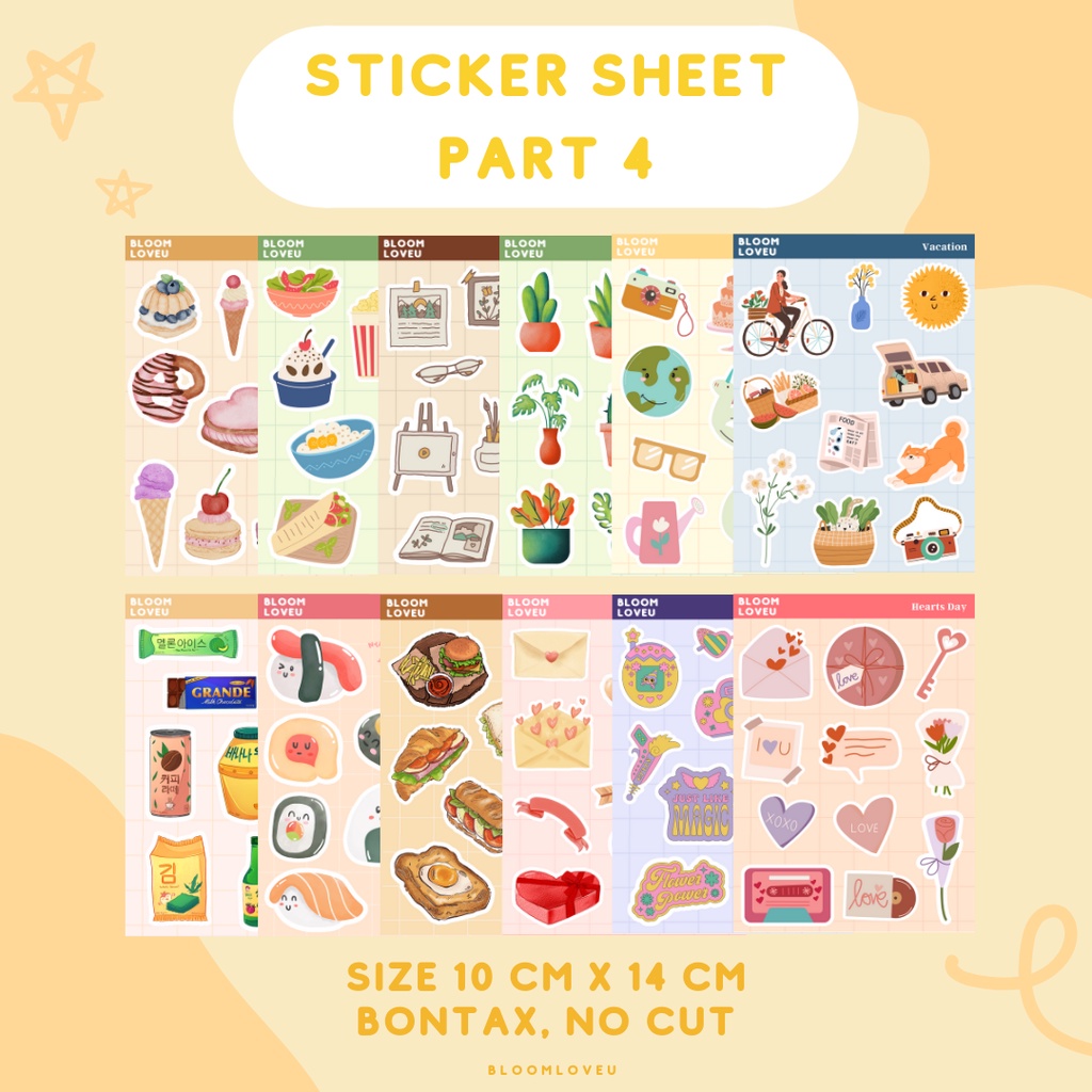 Jual Stiker Sheet Aesthetic Stiker Journal Bujo Deco Planner Polco Deco