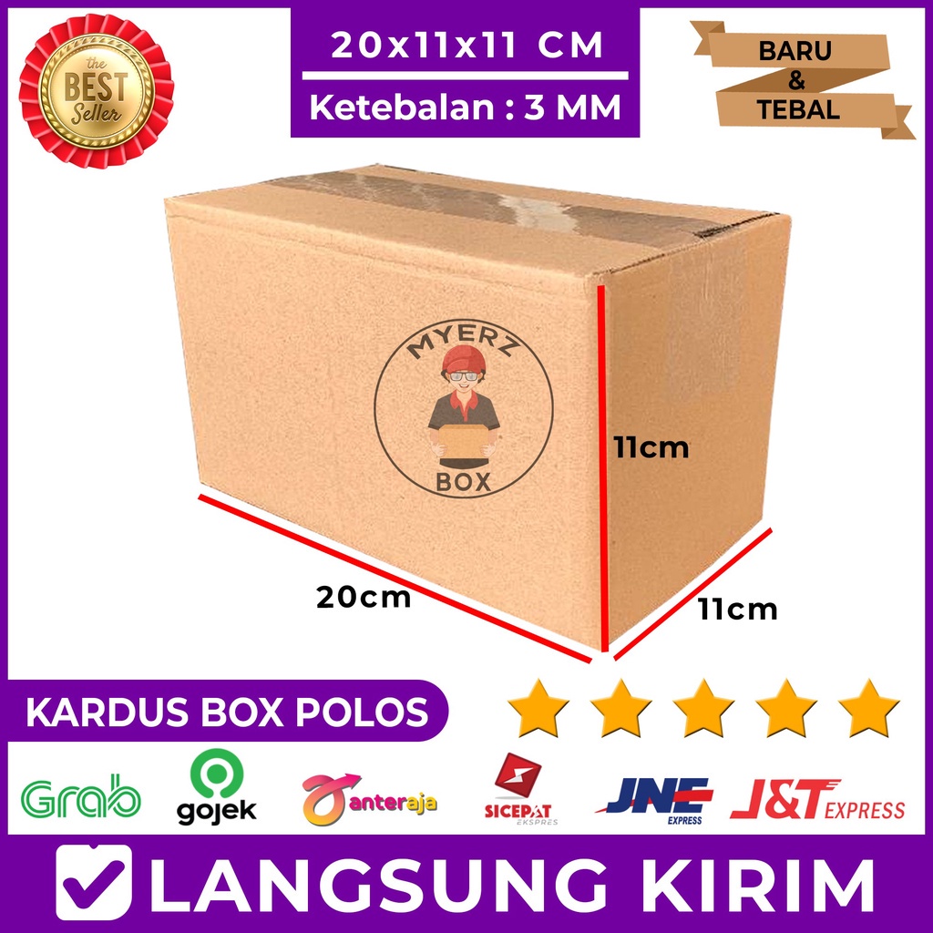 Jual Kardus Polos Karton Box Packing 20x11x11 Cm Single Wall Tebal