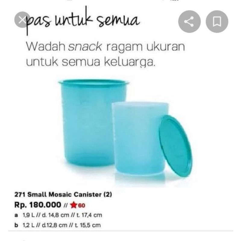 Jual Small Mozaik Canister Tupperware Shopee Indonesia