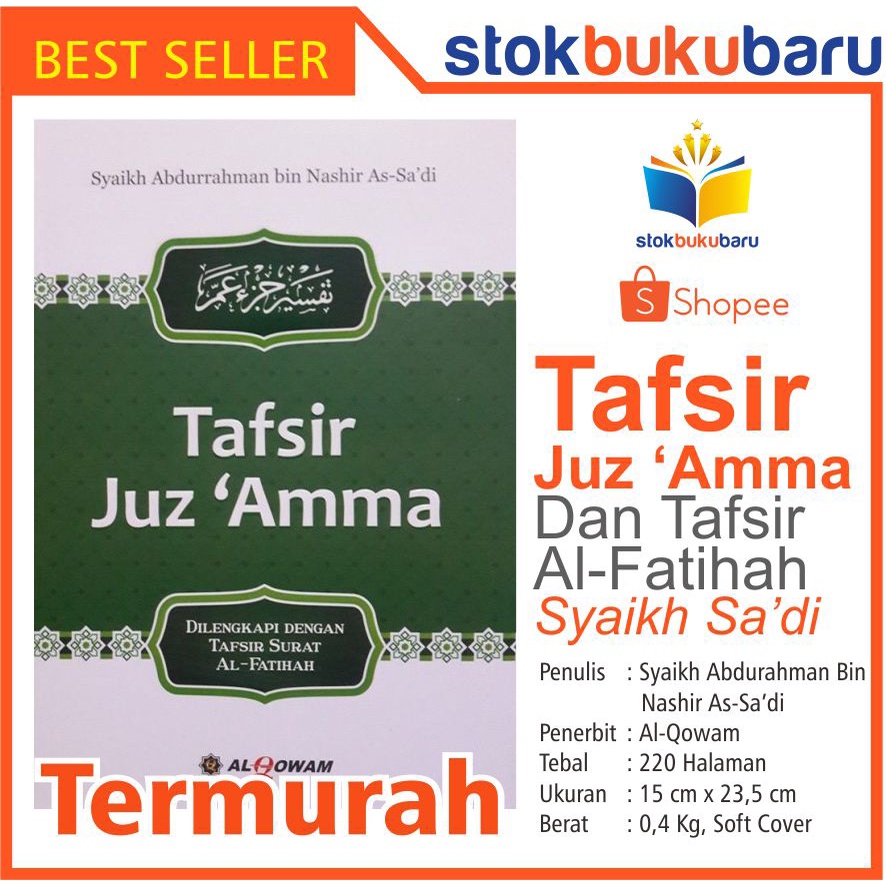 Jual Buku Tafsir Juz Amma Dan Tafsir Al Fatihah Syaikh Sadi Shopee