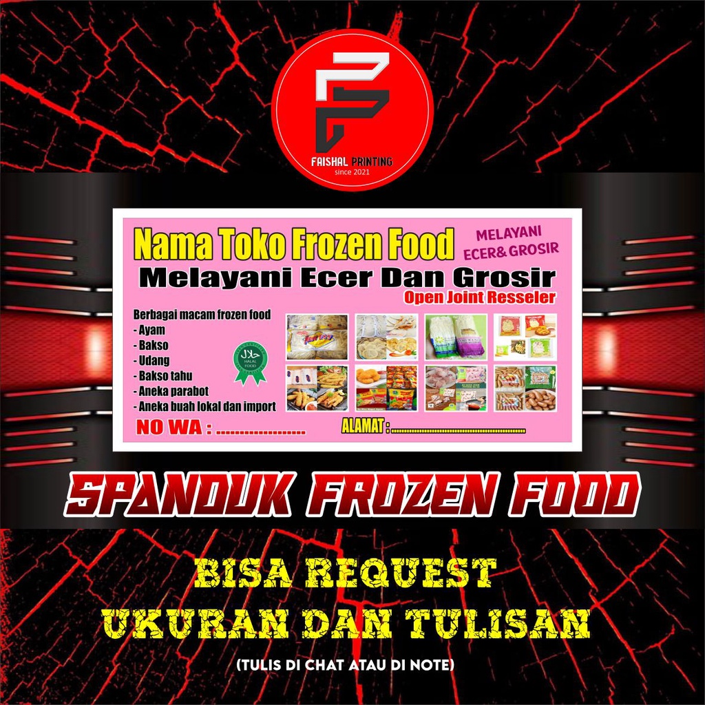 Jual Spanduk Banner Toko Frozen Food Ukuran X Meter Shopee Indonesia