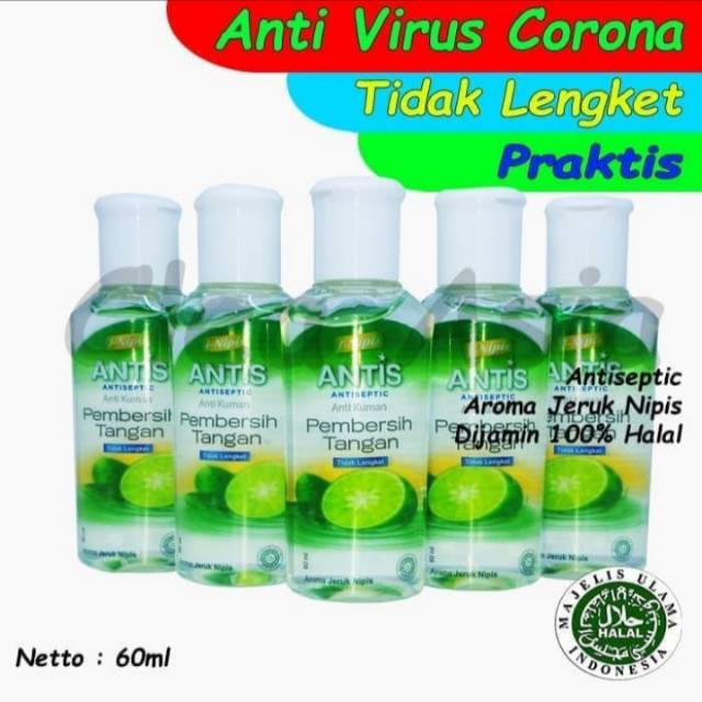 Jual Antis Hand Sanitizer Botol Gel Jeruk Nipis Antiseptic Izin Resmi