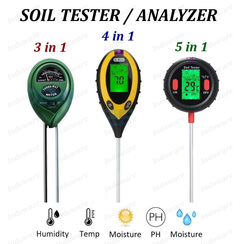 Jual Digital Soil Analyzer Tester Meter Alat Ukur PH Tanah 3 4 5 In 1