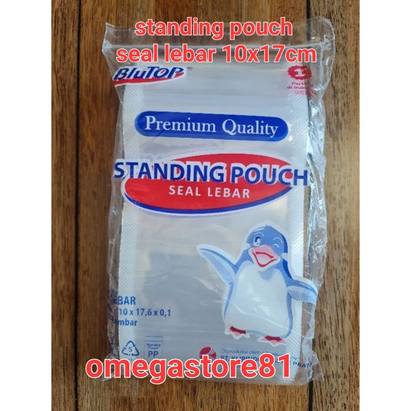 Jual Plastik Standing Pouch Stp Blutop Seal Lebar 10x17 Cm Bening