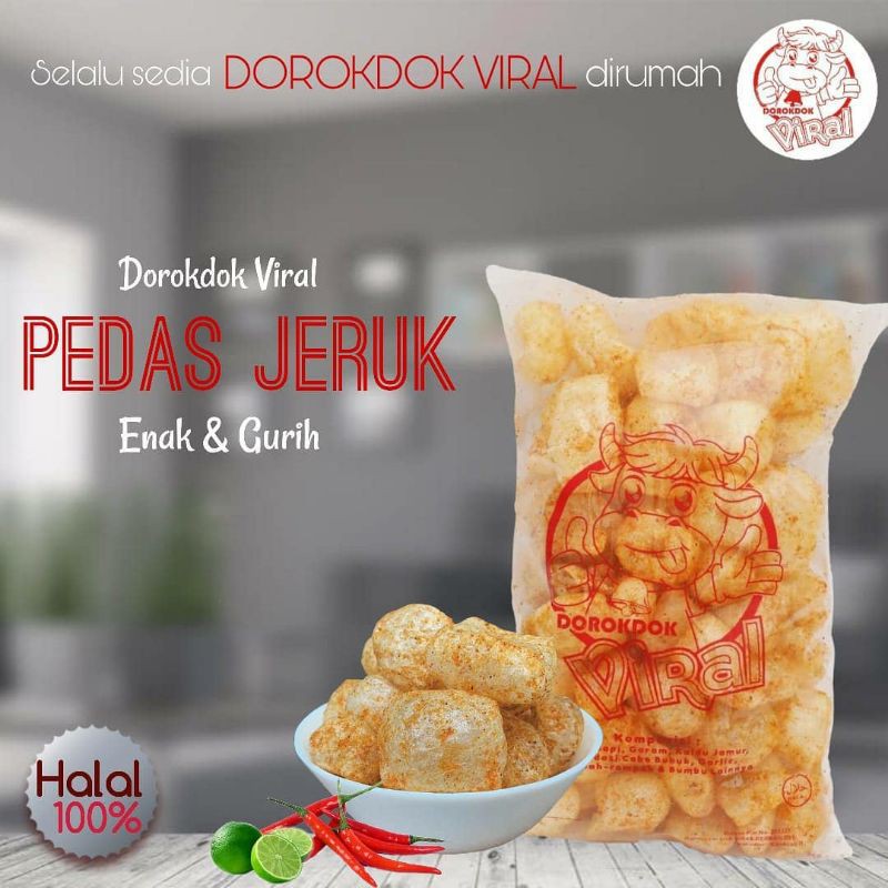 Jual Dorokdok Viral Kerupuk Kulit Non MSG 100 Halal Makanan Ringan