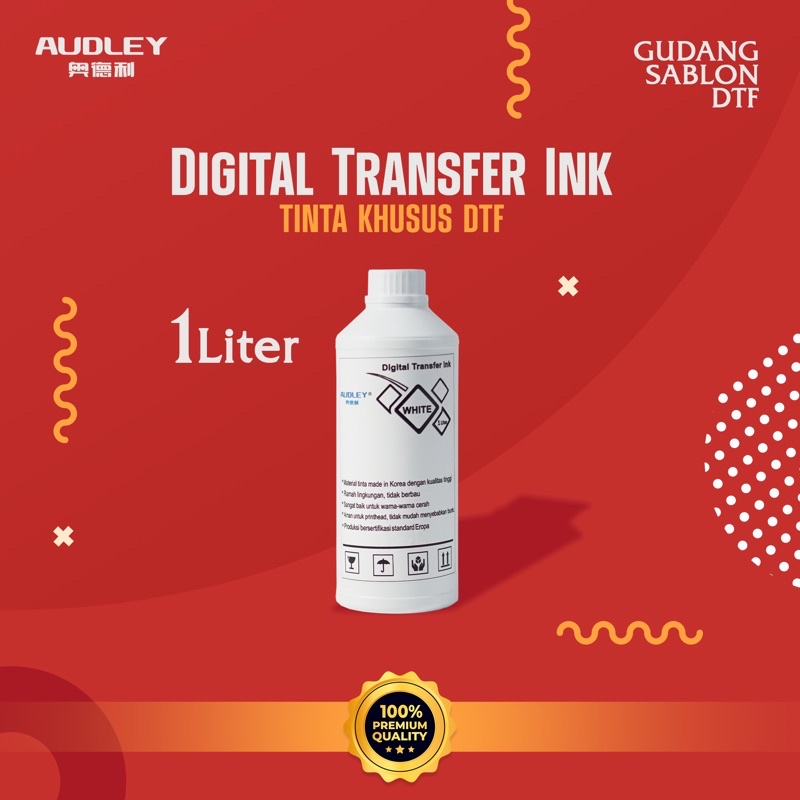 Jual Tinta DTF Digital Transfer Film Merk AUDLEY 1 Liter WHITE