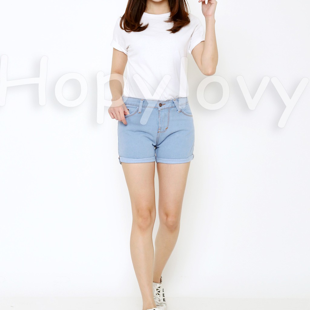 Jual Hopylovy Celana Pendek Jeans Wanita Hotpants Spring Highwaist