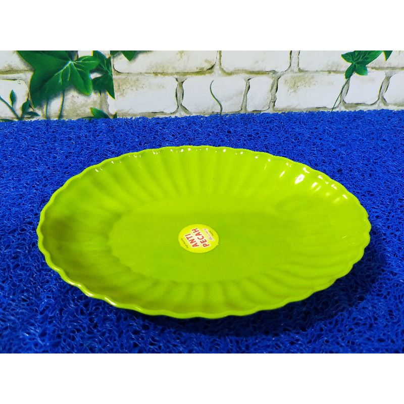 Jual Piring Plastik Oval Motif Cangkang Kerang Uk 8 14x19cm Wadah