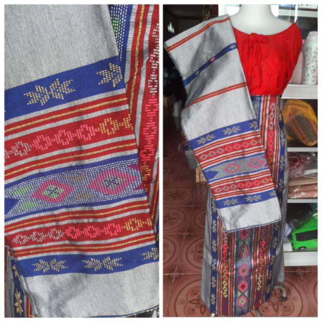 Jual Songket Batak Sutra Hongkong Tenun Tarutung Tenun Tangan Pakaian