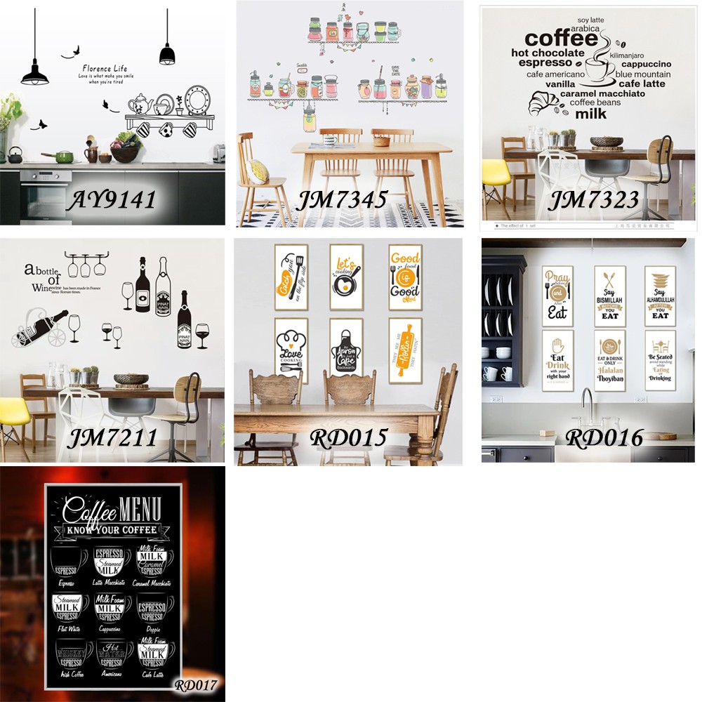 Jual Stiker Dinding Quotes Kitchen Cooking Sticker Dapur Set Isi