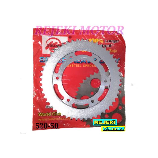 Jual Gear Gir Belakang CRF 150L Wilwood 520 48T 50T 51T 52T 55T Silver