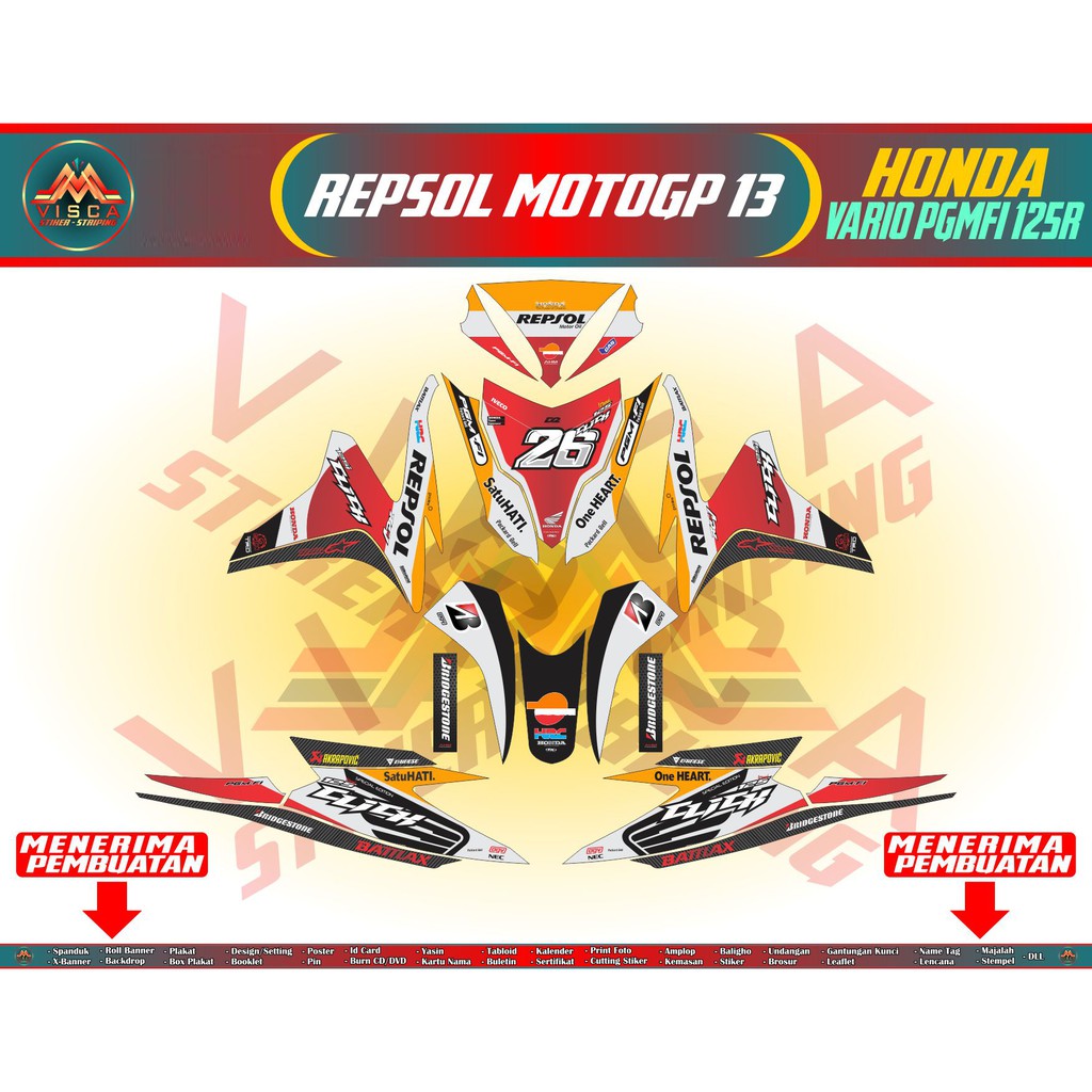 Jual Sticker Decal Vario Techno 125 Sticker Motor Vario FI Variasi