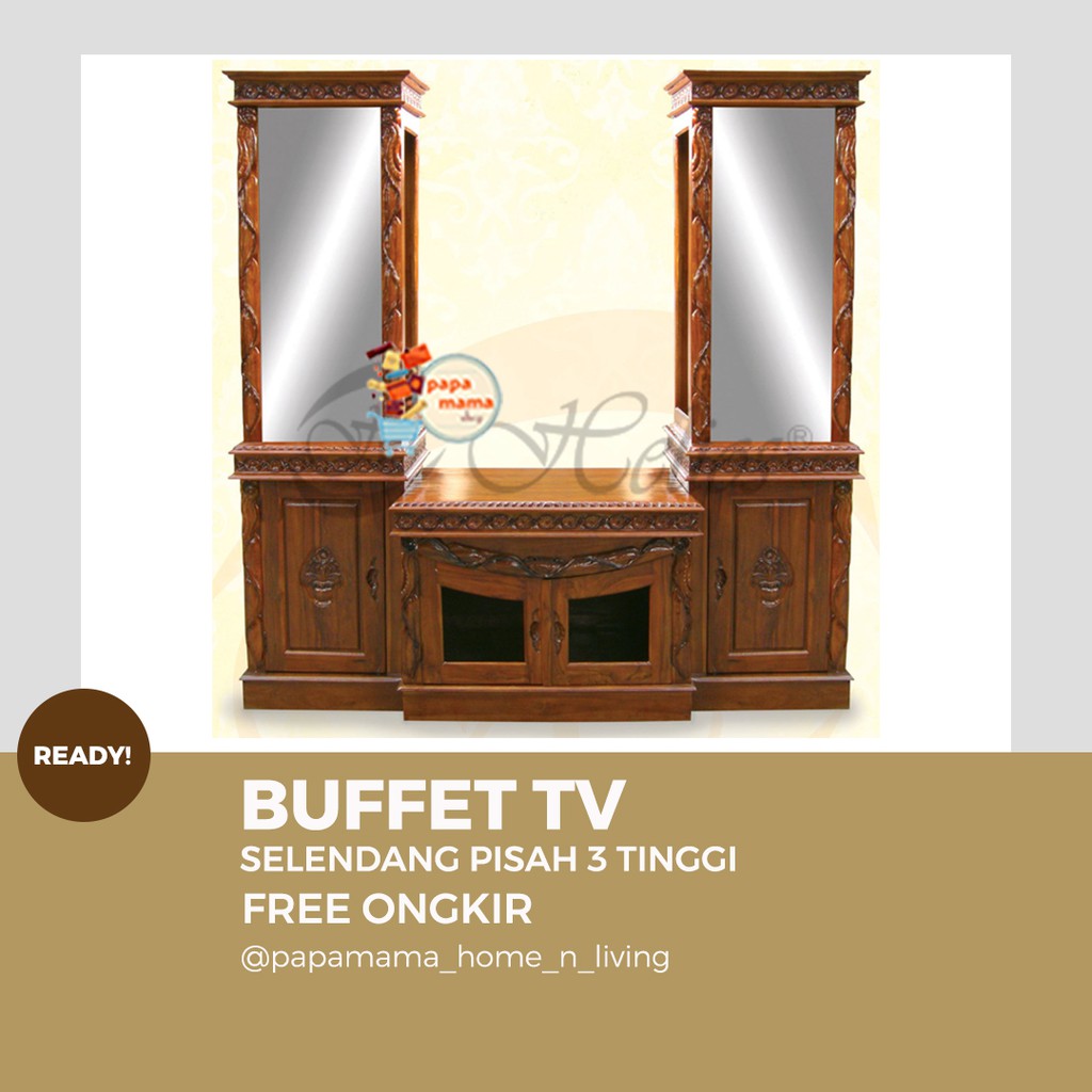 Jual Buffet Tv Jepara Mewah Kayu Jati Asli Meja Minimalis Kayu