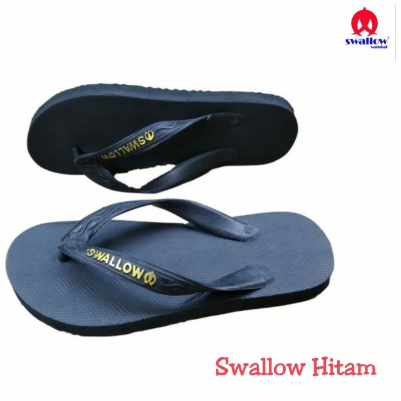 Jual Sandal Japit Swallow Hitam Sandal Jepit Dewasa Shopee Indonesia