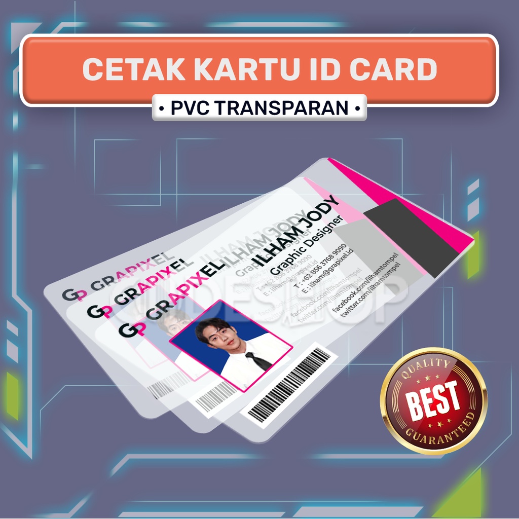 Jual Cetak Kartu Id Card Transparan Pvc Sisi Shopee Indonesia