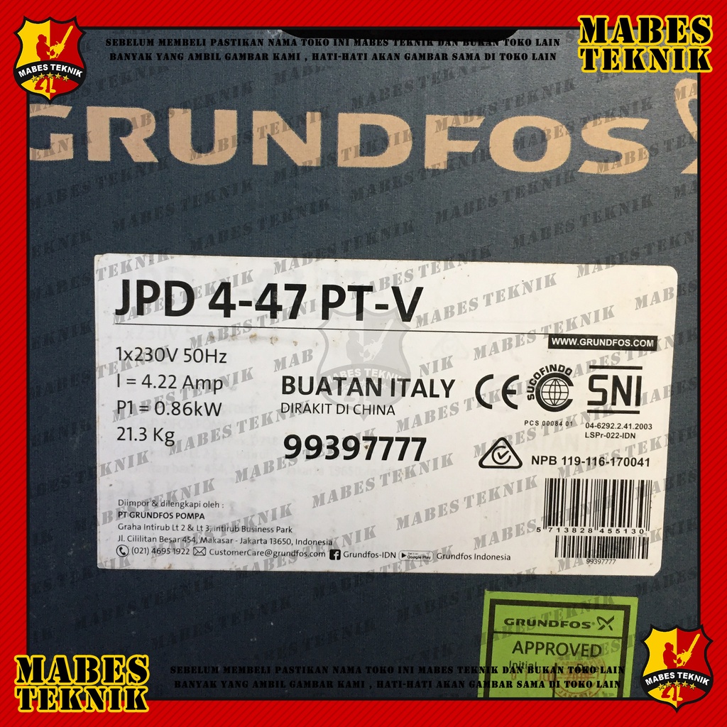 Jual Grundfos Jpd Pompa Air Sumur Dalam Jet Pump Jpd Original