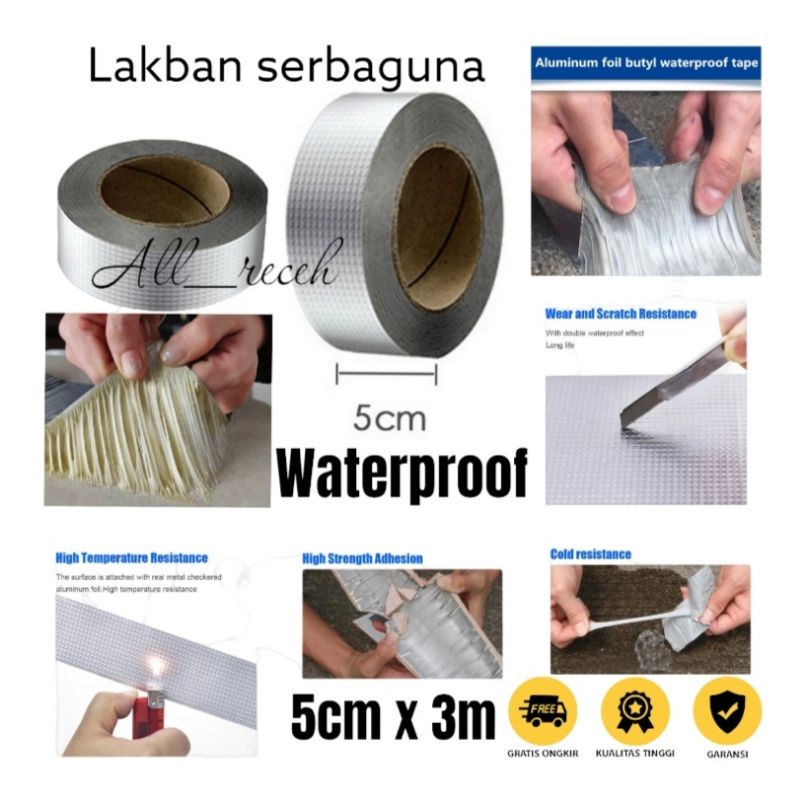 Jual Lakban Aluminium Foil Butyl Super Adhesive Duct Tape Waterproof 5