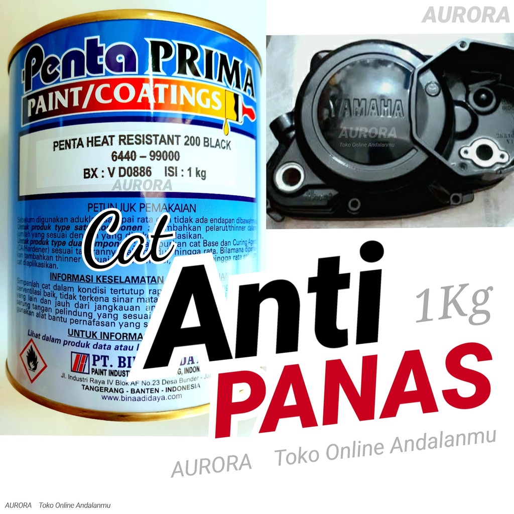 Jual Cat Anti Panas Black Hitam Kilo Penta Super Gloss Heat Resistant