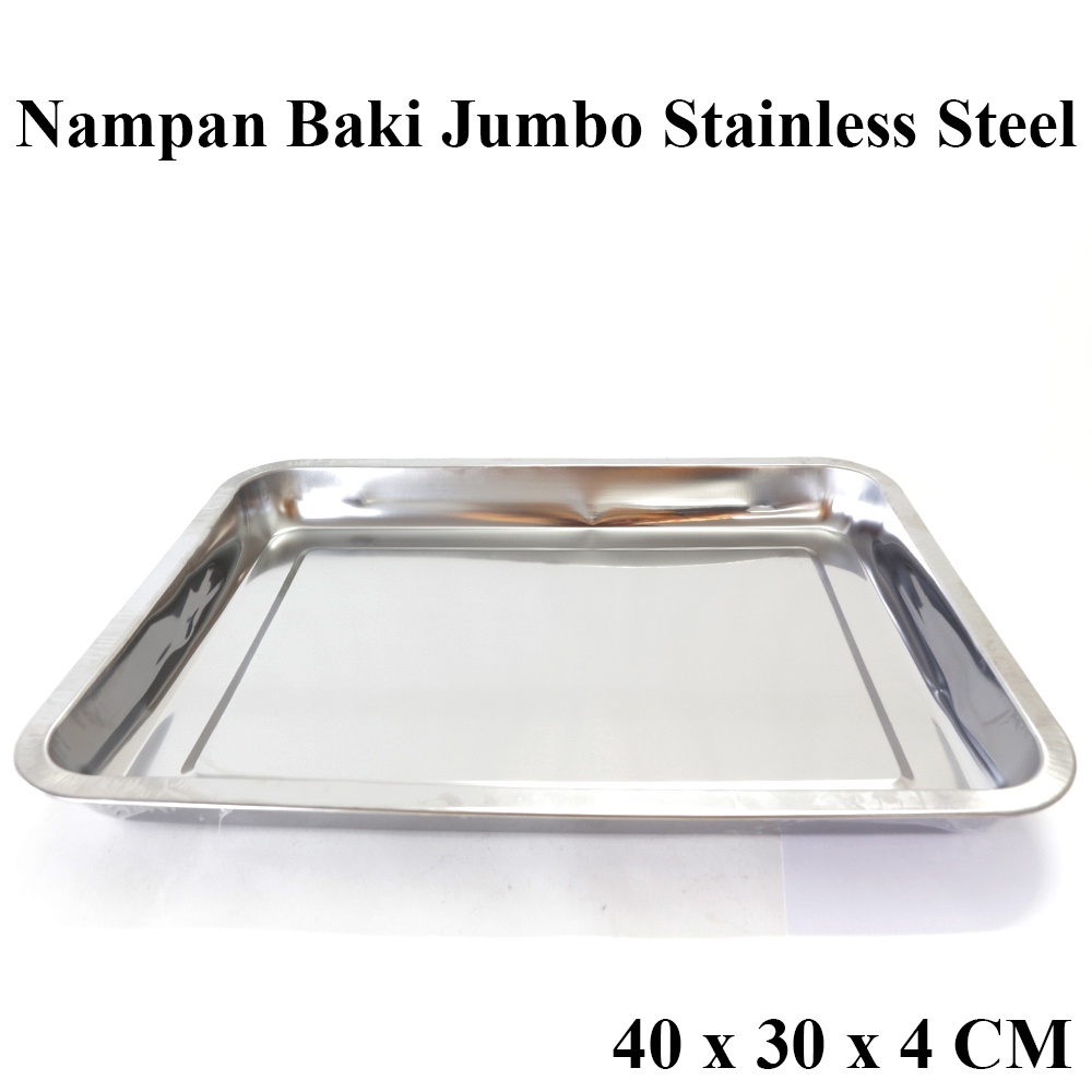 Jual Nampan Baki Jumbo 40 X 30 X 4 Cm Stainless Steel Shopee Indonesia