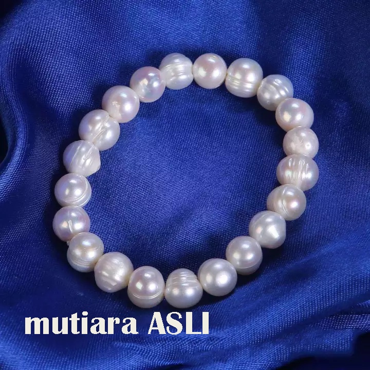 Jual Gelang Tangan Mutiara Air Tawar Lombok Putih Asli Natural Original