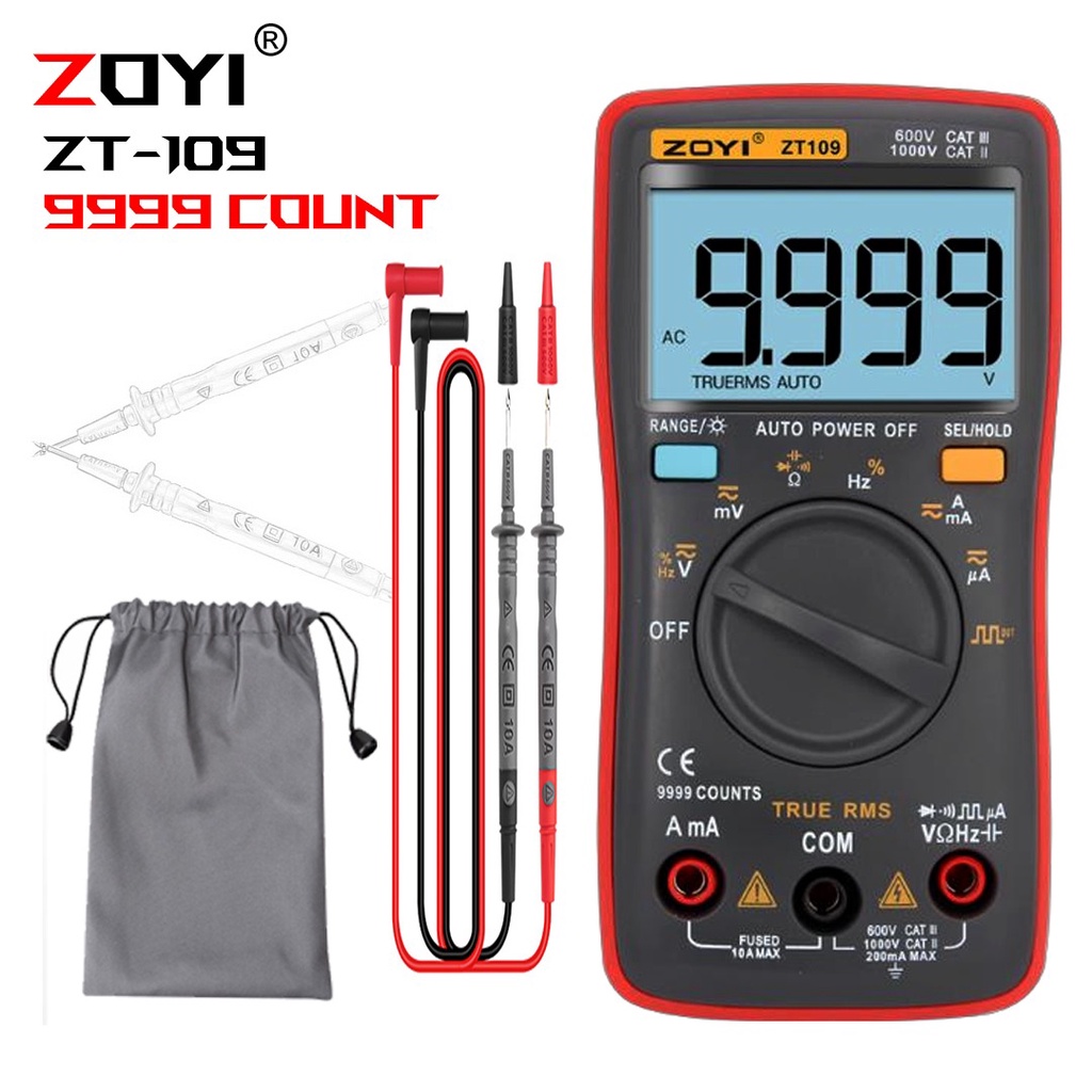 Jual ZOYI ZT109 Digital Multimeter Professional Auto Range Counts 9999