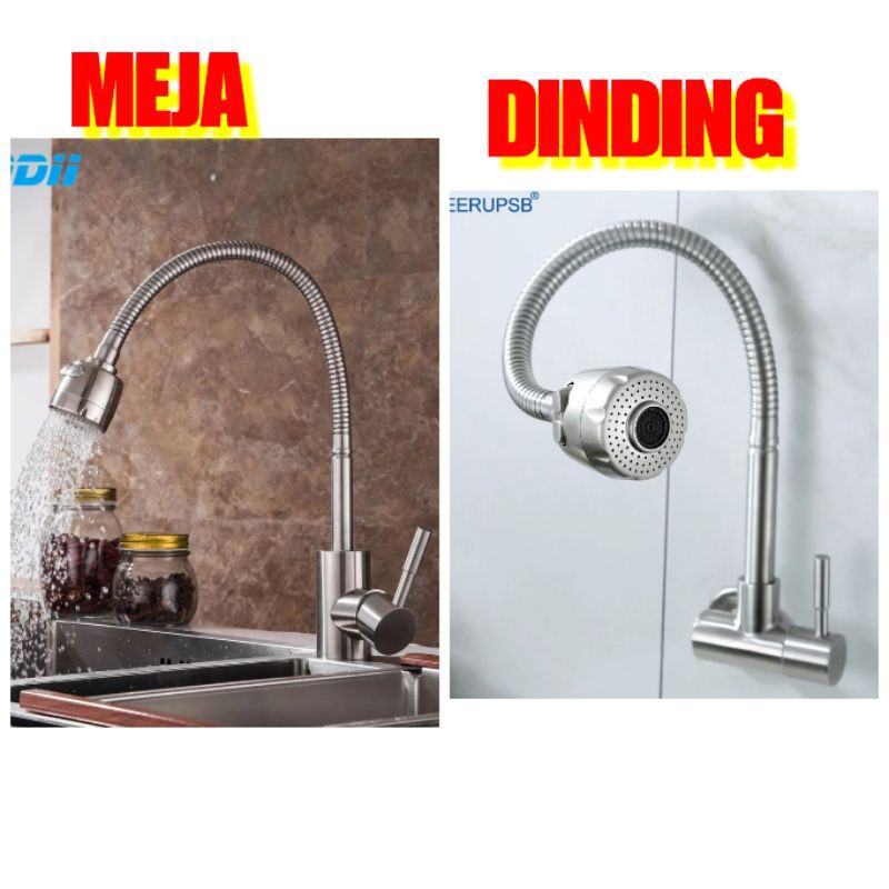 Jual Kran Kitchen Sink Stainless Sus Fleksibel Keran Bak Cuci