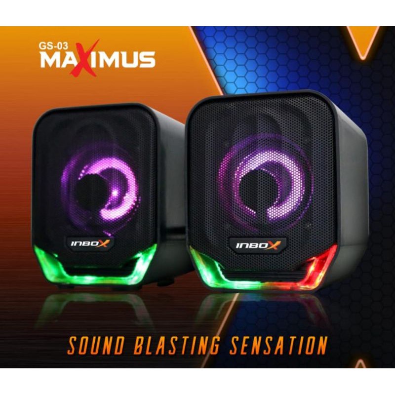 Jual Speaker PC Super BASS INBOX GS 03 MAXIMUS GS03 Gaming SPEAKER USB