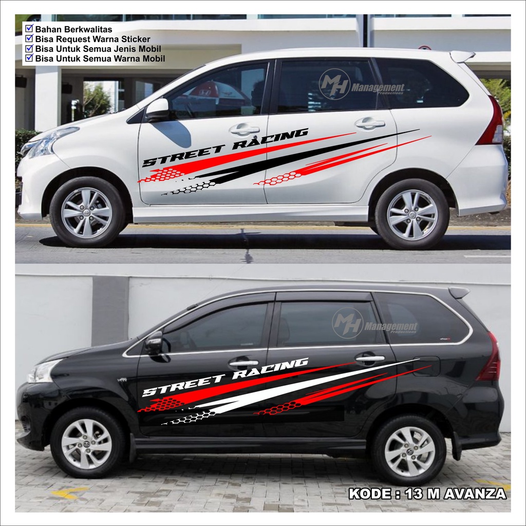 Jual Stiker Mobil Avanza Xenia Sigra Calya Ertiga Cutting Stiker Body