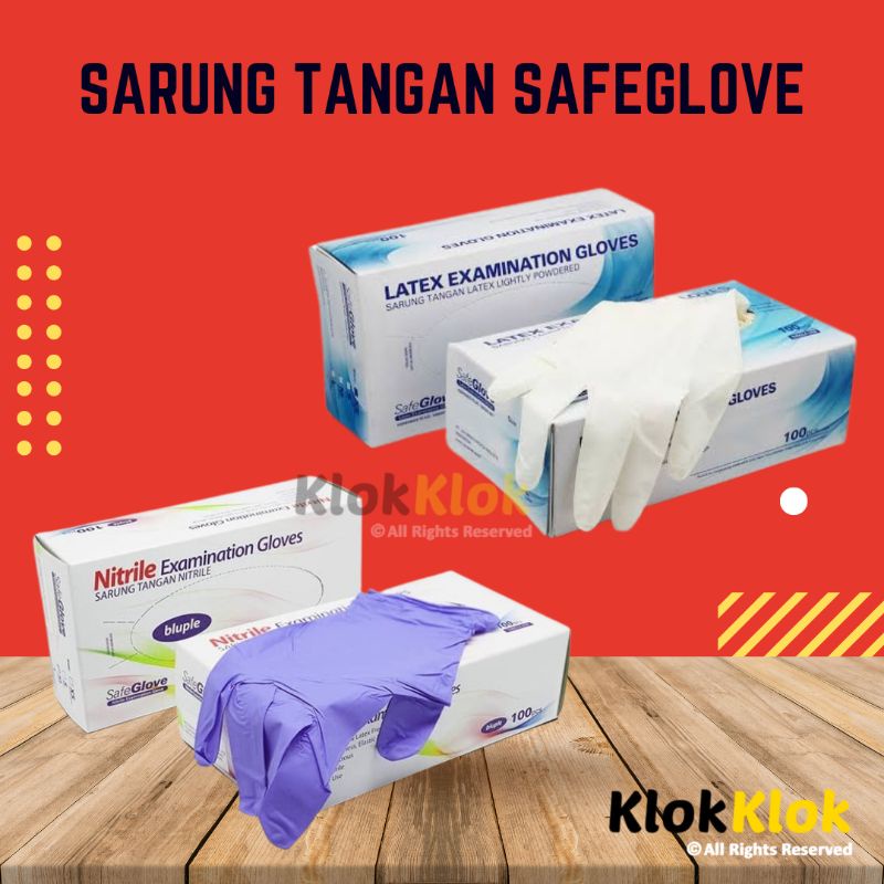 Jual Sarung Tangan Safeglove Nitrile Latex Karet Medis Shopee Indonesia