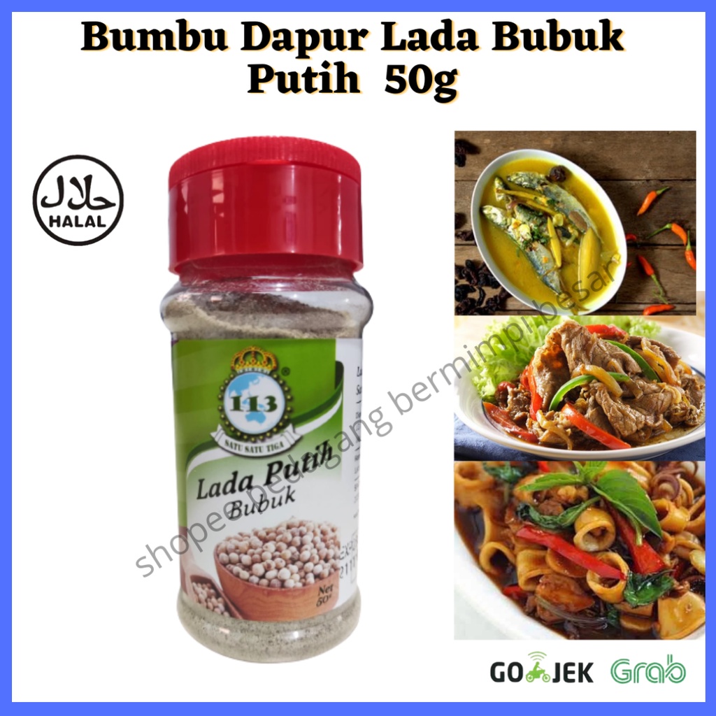 Jual 113 Lada Putih 50g Bumbu Dapur Penyedap Rasa Rempah Rempah