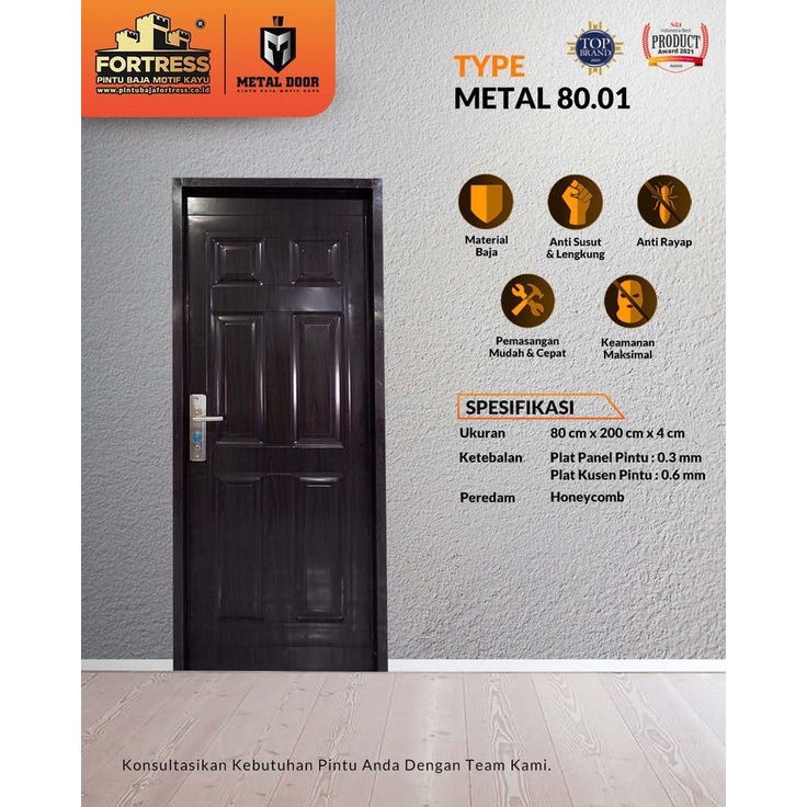 Jual Pintu Baja Fortress Tipe Metal Urat Kayu Shopee Indonesia