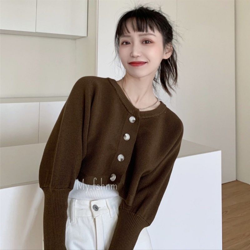 Jual M Fesyen Ayla Cardigan Rajut Crop Korean Style Premium Knit