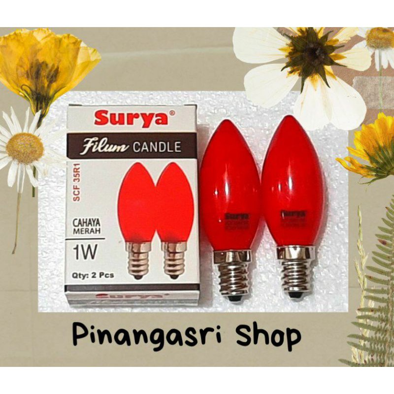 Jual Lampu LED Lilin Warna Merah 1Wat Candle Led Surya Filum Lampu Cabe