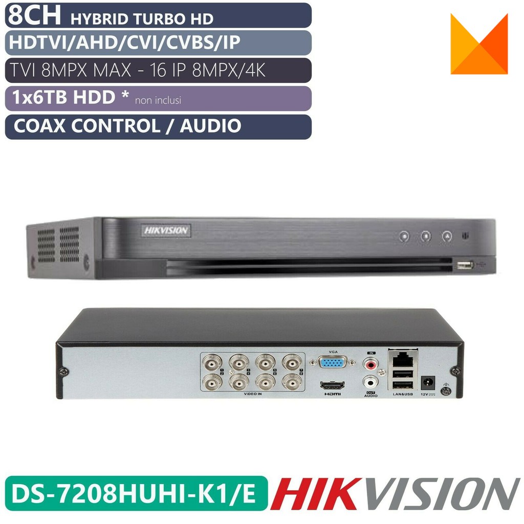 Jual DVR HIKVISION DS 7208HUHI K1 E 8CH DVR Hikvision 8 Chanel 5MP DS