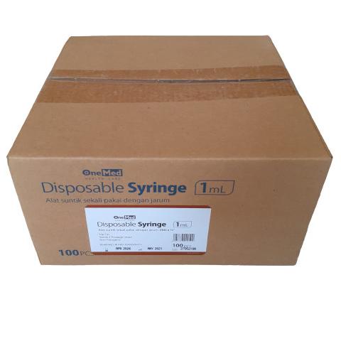 Jual Spuit 1cc Syringe 1ml Spoit 1 Ml 1 Cc ONEMED Box Isi 100pcs