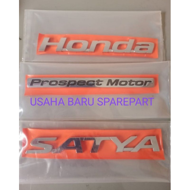 Jual Emblem Set Tulisan Honda Satya Prospeck Motor Original Brio