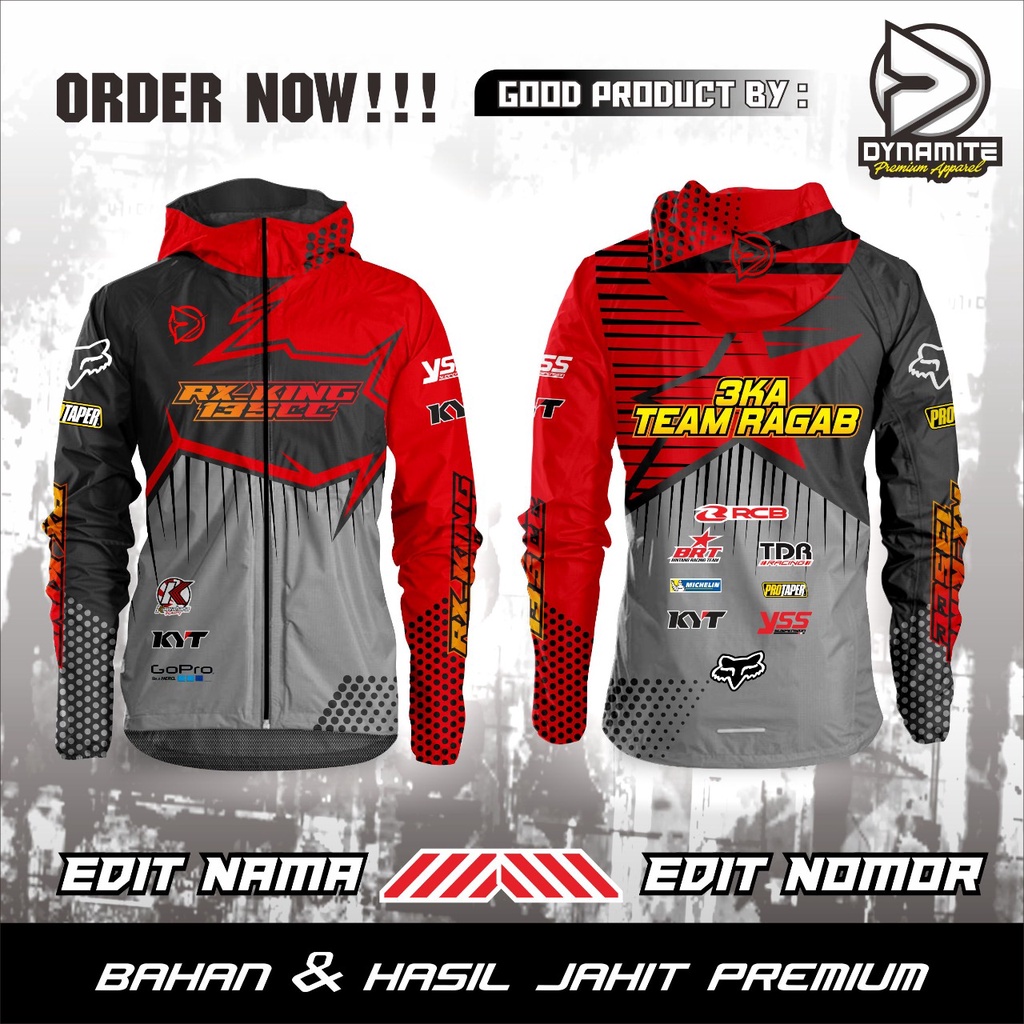 Jual PROMO JAKET CUSTOM DESAIN SESUKA HATI WATERPROOF SUPERMOTO PARASUT