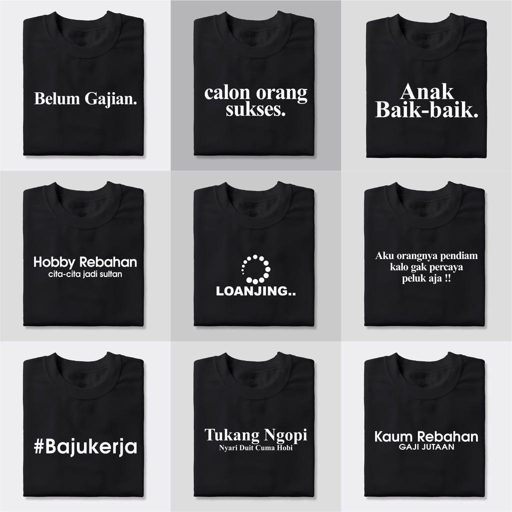 Jual Baju Kaos Dewasa Pria Wanita Unisex Kata Kata Lucu Plesetan Parodi