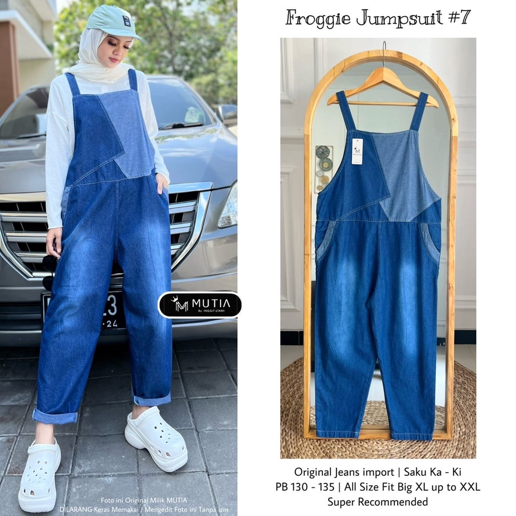 Jual Froggie Jumpsuit Import Jumbo Baju Kodok Wanita Bigsize Jeans