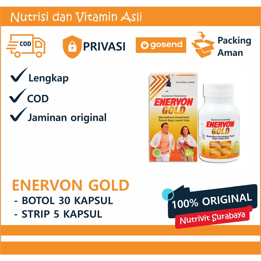 Jual Enervon Gold Kapsul Multivitamin Khusus Lansia Shopee Indonesia