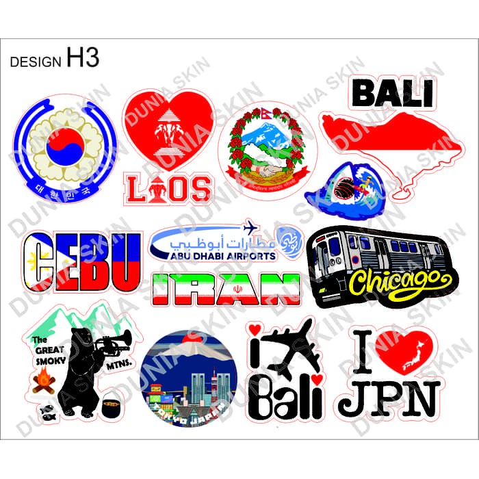 Jual Stiker Koper Rimowa Travel Label Design H3 Country Logo IRAN CEBU