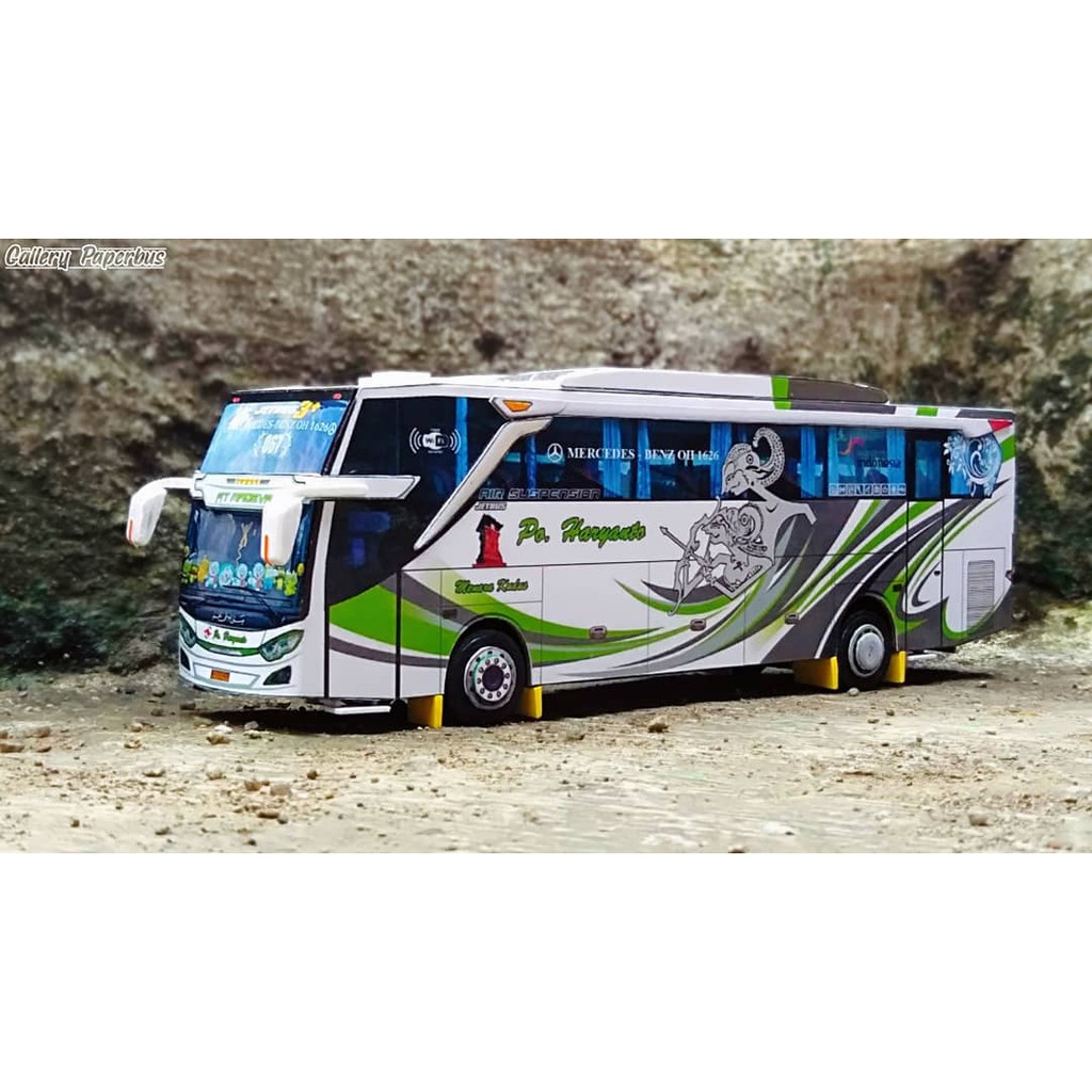 Jual Miniatur Bus Haryanto SHD Wayang Putih Hijau Shopee Indonesia