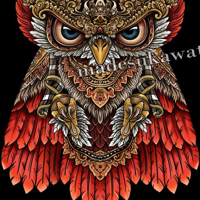 Jual Layangan Celepuk Printing Medium Burung Hantu Knockdown Layang