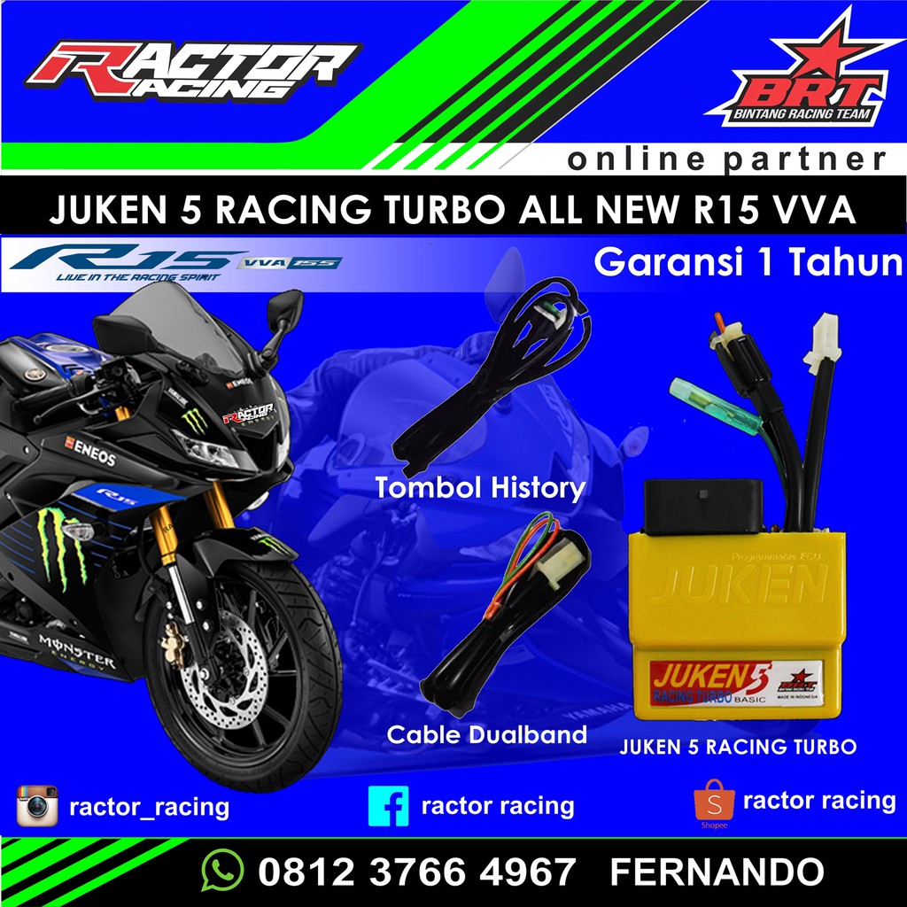 Jual ECU BRT JUKEN 5 PLUS RACING TURBO R15 V3 ALL NEW VIXION VVA