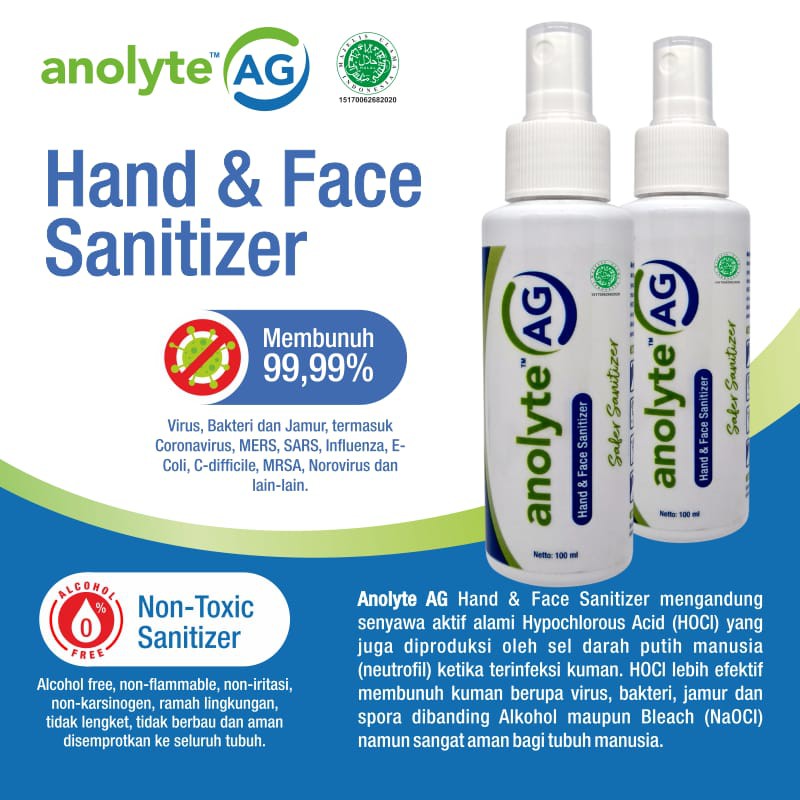 Jual Hand And Face Sanitizer Anolyte Ag Hocl Ml Hand Face