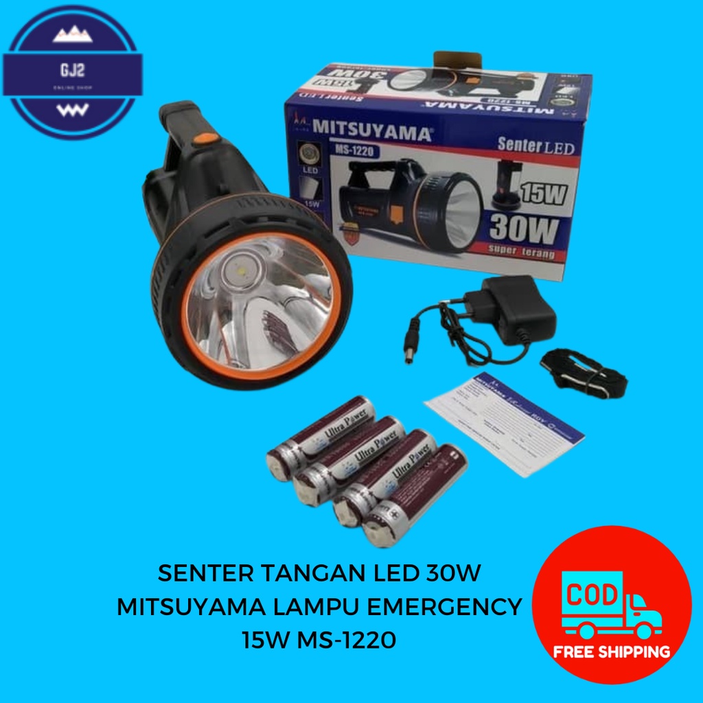 Jual Mitsuyama Ms 1220 30 Watt Senter Tangan Led Dengan Baterai 18650