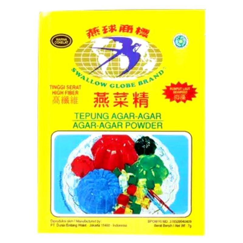 Jual Tepung Agar Agar Swallow Globe Brand 7g Harga Per Pcs Shopee