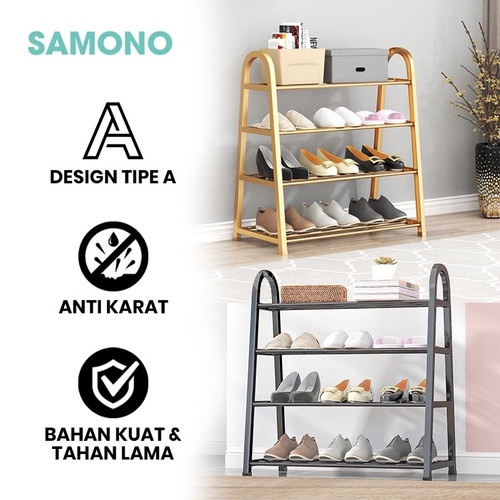 Jual SAMONO SSR003 Shoes Rack Tempat Sendal Rak Sepatu 4 Susun Laci