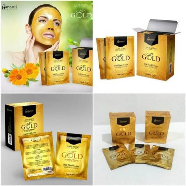 Jual HANASUI ANTI AGING PEEL OFF MASK GOLD MASKER NATURGO GOLD Per