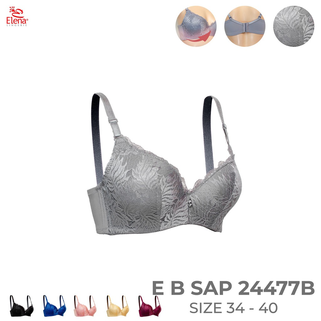 Jual Elena E 24477 Bra Kawat Busa Tipis Cup B Kait 3 Brokat Renda Bh